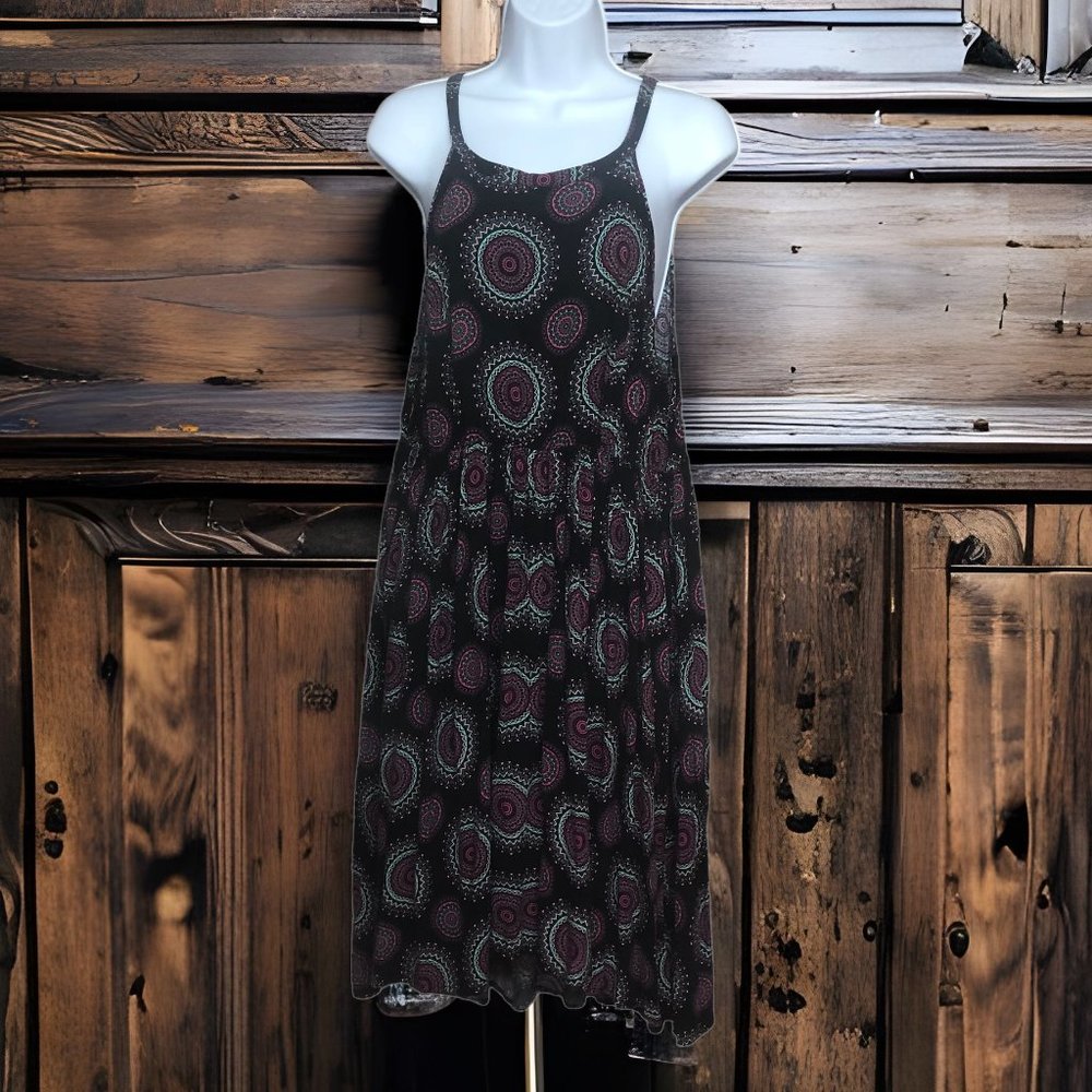 Torrid Black Medallion Hi Lo Challis Dress Size 12